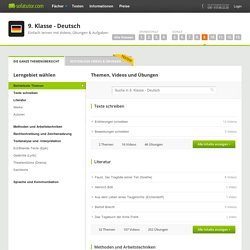 9. Klasse - Deutsch einfach lernen mit Videos, Übungen & Aufgaben