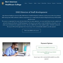 DSD Director of Staff Development Certification Online