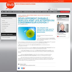 Développement Durable : quelles sont les attentes du consommateur-citoyen ?