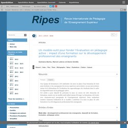 Un modèle-outil pour fonder l’évaluation en pédagogie active : impact d’une formation sur le développement professionnel des enseignants