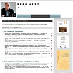 Jacques Lautrey - Psychologie développementale - Sélection de publications téléchargeables