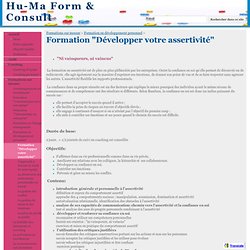 Formation "Développer votre assertivité" - Hu-Ma Form & Consult