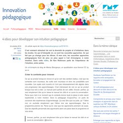 4 idées pour développer son intuition pédagogique