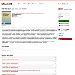 Didáctica de la Geografía y la Historia