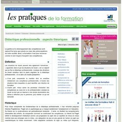 Didactique professionnelle : aspects théoriques