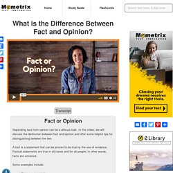 What is the Difference Between Fact and Opinion? [Video]