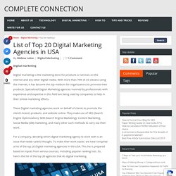 List of Top 20 Digital Marketing Agencies in USA
