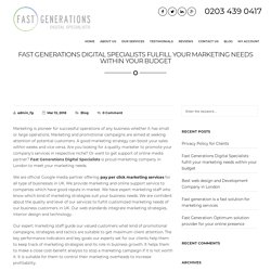 Digital Specialists fulfill your marketing needs within your budget