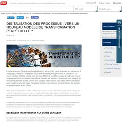 Digitalisation des processus : vers un nouveau modèle de transformation perpétuelle ?