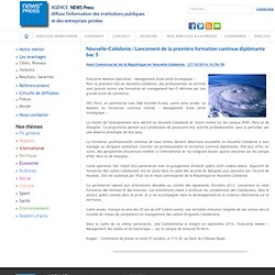 Nouvelle-Calédonie / Lancement de la première formation continue diplômante bac 5 - Haut-Commissariat de la République en Nouvelle-Calédonie