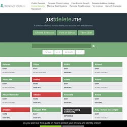 A directory of direct links to delete your account from web services.