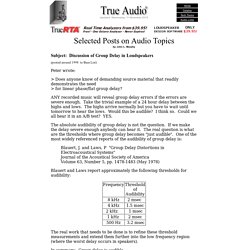 Discussion of Group Delay in Loudspeakers