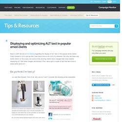 Displaying and optimizing ALT text in popular email clients