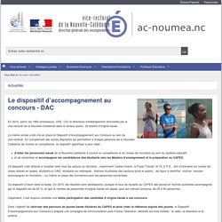 Le dispositif d'accompagnement au concours - Vice-rectorat de la NC