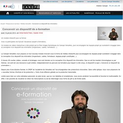 Concevoir un dispositif de e-formation
