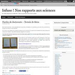 Paroles de doctorants – Terrain de thèse