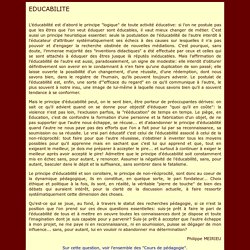 Notion d'éducabilité