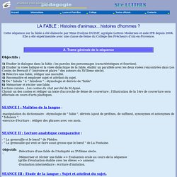 Histoires d'animaux ... histoires d'hommes?