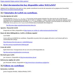 FAQ de CervanTeX: ¿Qué documentación hay disponible sobre TeX/LaTeX?
