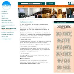 LETTRE Irédu : Veille documentaire