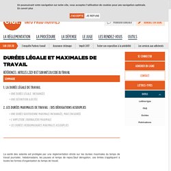 CFDT - Durées légale et maximales de travail