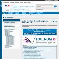 Lettre Édu_Num Économie et gestion hors-série n°9 — ÉcoGest