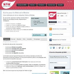 Ecrire pour le Web et le Mobile