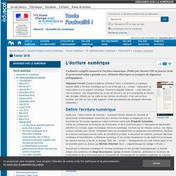 L'écriture numérique — Enseigner avec le numérique