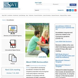 Council on Social Work Education (CSWE) - Accreditation