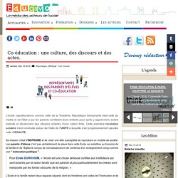 Co-éducation : une culture, des discours et des actes.