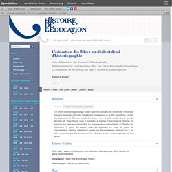 L’éducation des filles : un siècle et demi d’historiographie