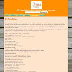 20 Time Ideas - 20-Time In Education Inspire. Create. Innovate.