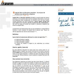 Logiciel libre et éducation populaire : les enjeux de société d'une démarche citoyenne - Enjeux du logiciel libre, standards ouverts et interopérabilité