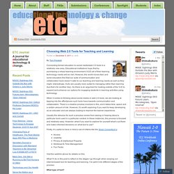 Choosing Web 2.0 Tools for Teaching and Learning