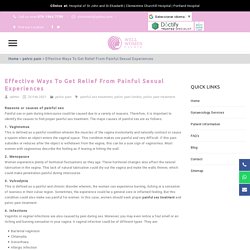 Effective Ways To Get Relief From Painful Sexual Experiences