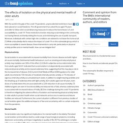 The effects of isolation on the physical and mental health of older adults