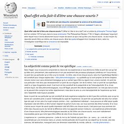 Quel effet cela fait-il d'être une chauve-souris ?