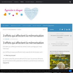 3 effets qui affectent la mémorisation