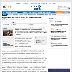 Egypte: 65% des voix en faveur des partis islamistes