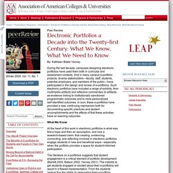Electronic Portfolios a Decade into the Twenty-first Century: What We Know, What We Need to Know