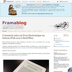 Comment créer un livre électronique au format ePub avec LibreOffice