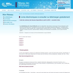 Livres électroniques à consulter ou télécharger gratuitement
