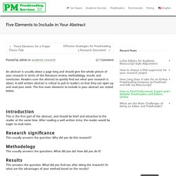 Five Elements to Include in Your Abstract