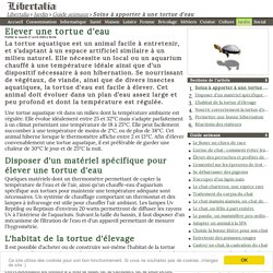Élever une tortue d'eau