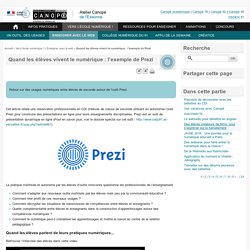 Quand les élèves vivent le numérique. L'exemple de Prezi