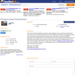 Emergency carpet drying Brisbane