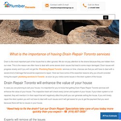 Emergency Drain Repair Service Toronto
