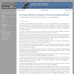 Diotime: De l'émerveillement enfantin à l'étonnement philosophique