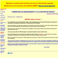 M.EMERY Management Sommaire du site