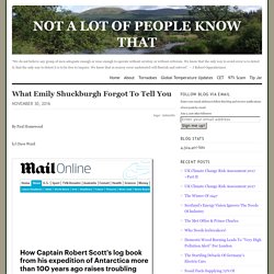 What Emily Shuckburgh Forgot To Tell You